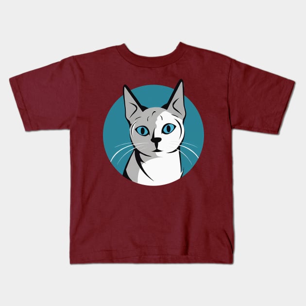 Cute cat with blue eyes Kids T-Shirt by KOTYA